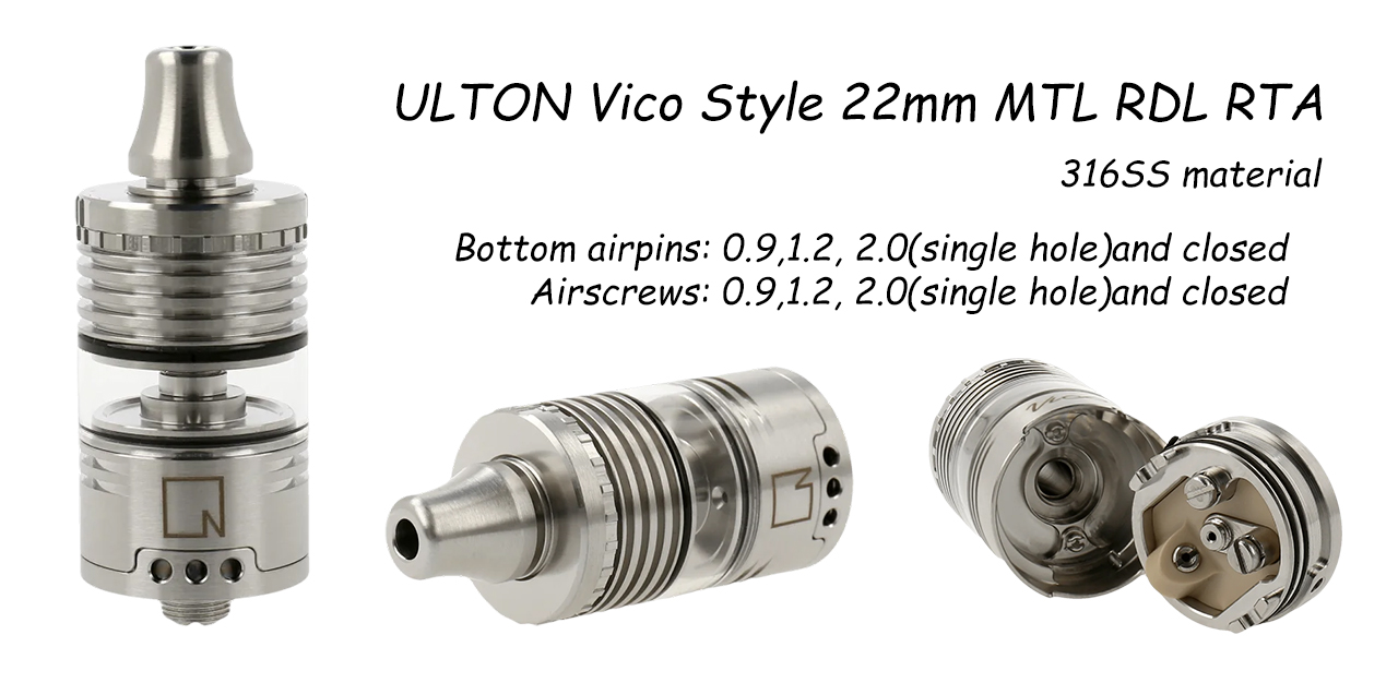 ULTON Vico Style 22mm MTL RDL 316SS RTA with logo