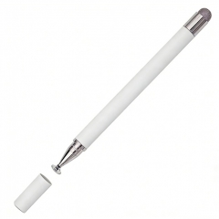 Universal 2 in1 Stylus Pen Compatible with iPad  iPhone All Android Tablets - White