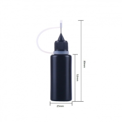 Needle Tip Empty Dropper Plastic Squeeze Bottles for Paper Quilling DIY Craft 20ml 1PC - Black