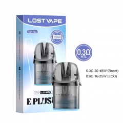 (Ships from Bonded Warehouse)Authentic Lost Vape E Plus Cartridge V2 DM Top Fill 3ml 3pcs - 0.3ohm MTL