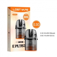 (Ships from Bonded Warehouse)Authentic Lost Vape E Plus Cartridge V2 DM Top Fill 3ml 3pcs - 0.3ohm DTL
