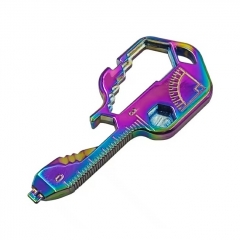 24 in 1 EDC Tool Portable Mini Keychain Key Ring Pendant with Screwdriver Bottle Opener Wrench for Outdoor Survival Daily Repair - Rainbow