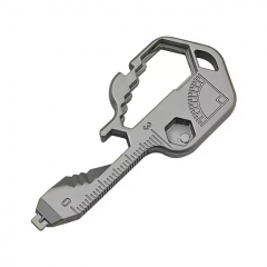 24 in 1 EDC Tool Portable Mini Keychain Key Ring Pendant with Screwdriver Bottle Opener Wrench for Outdoor Survival Daily Repair - Silver