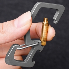 Durable Titanium Alloy Carabiner Clip EDC Keychain Backpack Buckle Hook for Car Keys Camping Hiking