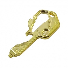 24 in 1 EDC Tool Portable Mini Keychain Key Ring Pendant with Screwdriver Bottle Opener Wrench for Outdoor Survival Daily Repair - Gold