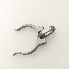 Durable Grey Titanium Alloy Water Bottle Holder Buckle Portable Kettle Hanger Clip for Outdoor Backpack Belt - A