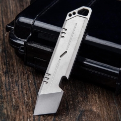 TC4 Titanium Alloy EDC Pry Bar Portable Multi-Function Emergency Pry Tool for Outdoor Daily Carry