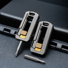 Mini Portable Outdoor EDC Tool Titanium Alloy Magnetic Force Screwdriver Combination Minor Repairs Laptop Computer