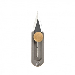 Titanium Alloy Handle Mini Folding EDC Knife High Hardness Sharp Blade Quick Open Box Cutter Portable Keychain Tool