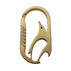 Multifunctional Titanium Alloy Quick Release Carabiner Keyring Waist Clip Key Bottle Opener Holder Car Accessory - Gold