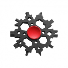 23 in 1 Snowflake Multi Tool Portable Hex Gyro Screwdriver Wrench Bottle Opener Combination Tool for Outdoor Travel Daily Use - Black Red