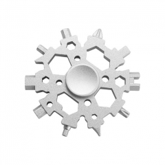 23 in 1 Snowflake Multi Tool Portable Hex Gyro Screwdriver Wrench Bottle Opener Combination Tool for Outdoor Travel Daily Use - Silver