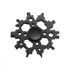 23 in 1 Snowflake Multi Tool Portable Hex Gyro Screwdriver Wrench Bottle Opener Combination Tool for Outdoor Travel Daily Use - Black