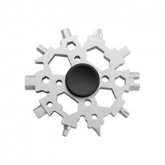 23 in 1 Snowflake Multi Tool Portable Hex Gyro Screwdriver Wrench Bottle Opener Combination Tool for Outdoor Travel Daily Use - Silver Black