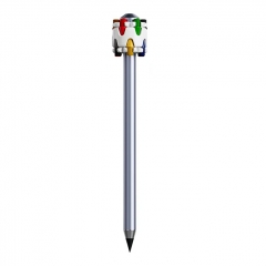 Rotating Decompression Fidget Pen with 12 Colors Switchable Metal Spinner Ballpoint Pencil Tips Anti-Anxiety Sensory Toy - Grey