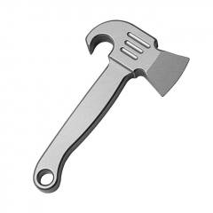 Mini Titanium Alloy Crowbar Necklace Pendant EDC Multitool Keychain with Bottle Opener Portable Everyday Carry Tool