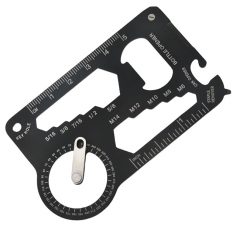 Precision Angle Finder Measuring Ruler Tool Steel Multifunctional Pocket Tools with Protractor  Angle Gauge for Outdoor Camping - Black