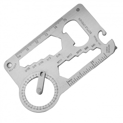 Precision Angle Finder Measuring Ruler Tool Steel Multifunctional Pocket Tools with Protractor  Angle Gauge for Outdoor Camping - Silver