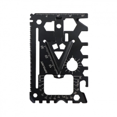 18 in 1 Multi‑Function EDC Card Tool Bottle Opener Screwdriver Wrench Pocket Survival Tool - Black