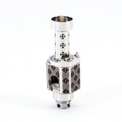 SXK Monarchy Crown Minimal TC Mini Style 316SS RBA Bridge with 8 Air Pins for Boro Tank Billet Mod - Silver Flower