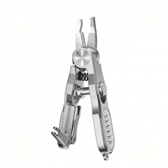 3 in 1 Fishing Line Cutter Portable Stainless Steel Fly Fishing Pliers Hook-bonding Effortless Cut Fish Knot Tying Tool - Silver