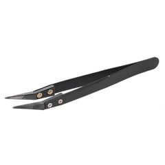 Stainless + Ceramic Tweezers DIY Ecig Tool 1PC - Black Handle with Small Angled Bent Tip Stainless + Ceramic Tweezers DIY Ecig Tool 1PC - Black Handle with Small Angled Bent Tip