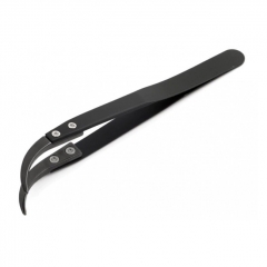 Stainless + Ceramic Tweezers DIY Ecig Tool 1PC - Black Handle with Big Angled Bent Tip Stainless + Ceramic Tweezers DIY Ecig Tool 1PC - Black Handle with Big Angled Bent Tip