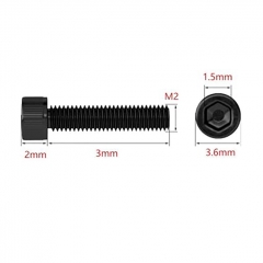 Replacement Hex Screw M2*3mm for ULTON Style Aiolos Rubik RBA Four One Five 415BB Flash e-vapor vS RTA 20pcs - Black Replacement Hex Screw M2*3mm for ULTON Style Aiolos Rubik RBA Four One Five 415BB Flash e-vapor vS RTA 20pcs - Black