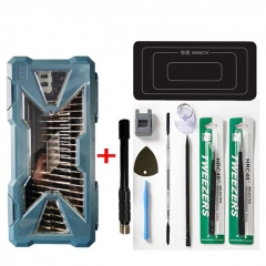 55 in 1 Magnetic Precision Screwdriver Set S2 Steel Bits Small Handle Magnetic Mat Set Multifunctional Repair Tool Kit - Light Blue 55 in 1 Magnetic Precision Screwdriver Set S2 Steel Bits Small Handle Magnetic Mat Set Multifunctional Repair Tool Kit - Light Blue